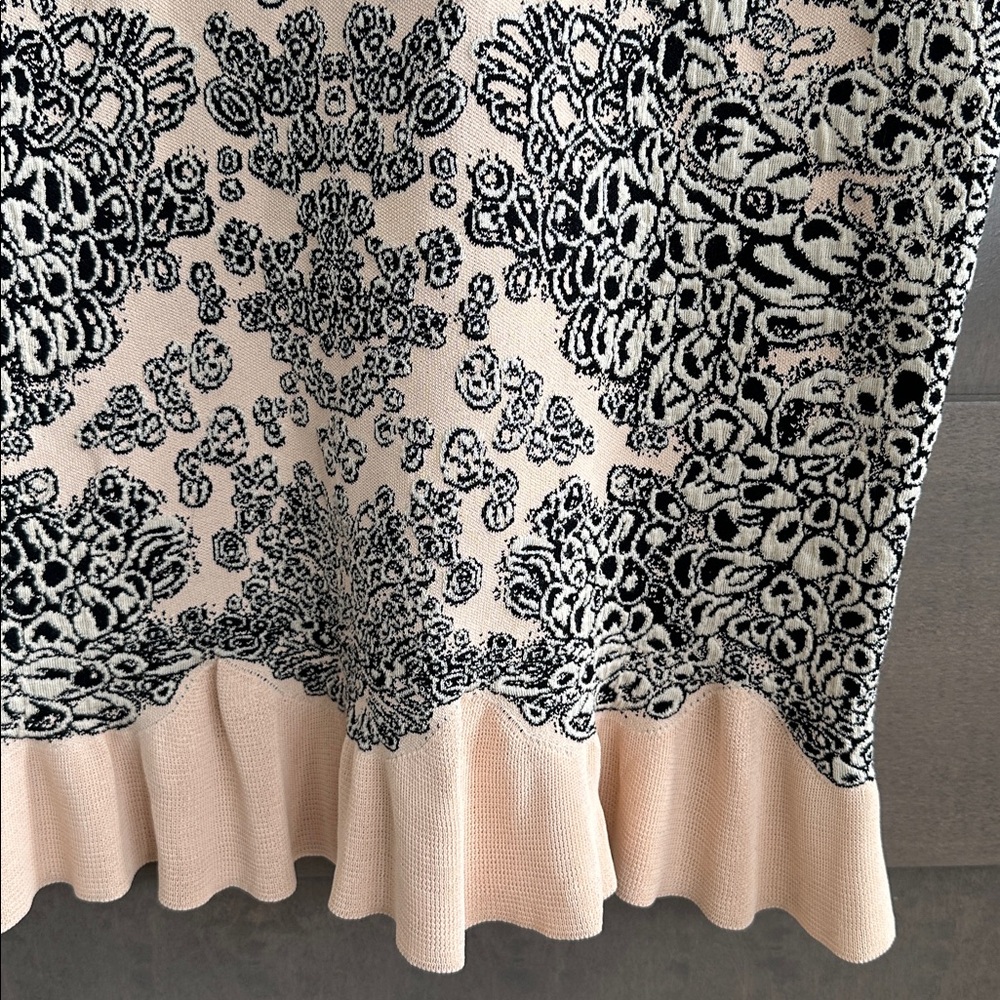 Alexander McQueen Sleeveless Blush Black Motif Jacquard Knit Dress Size L - Picture 7 of 16